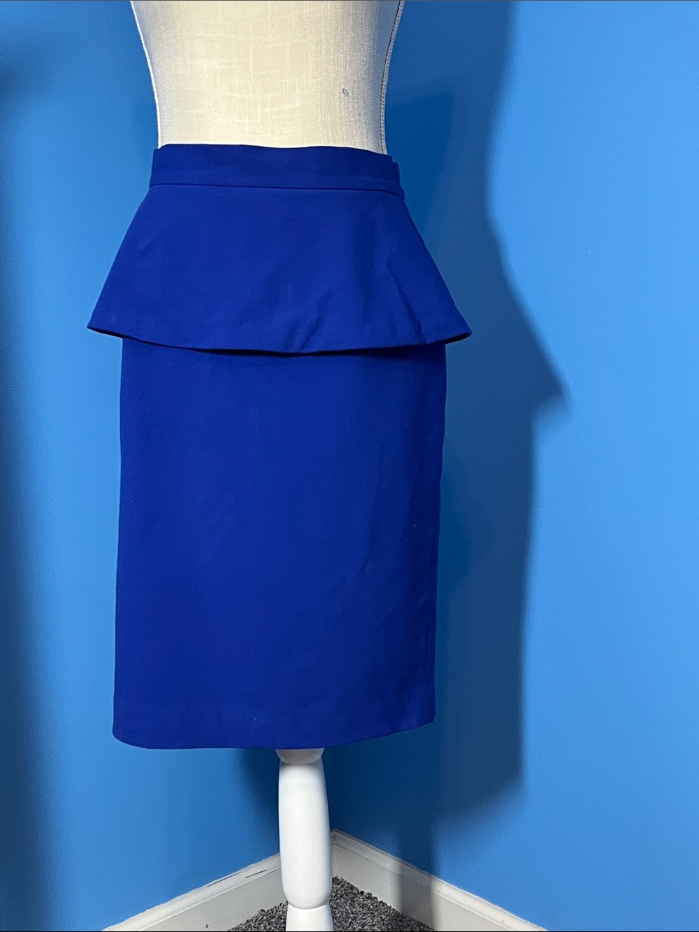 Vince Camuto Cobalt Blue Peplum Pencil Skirt, Size 10